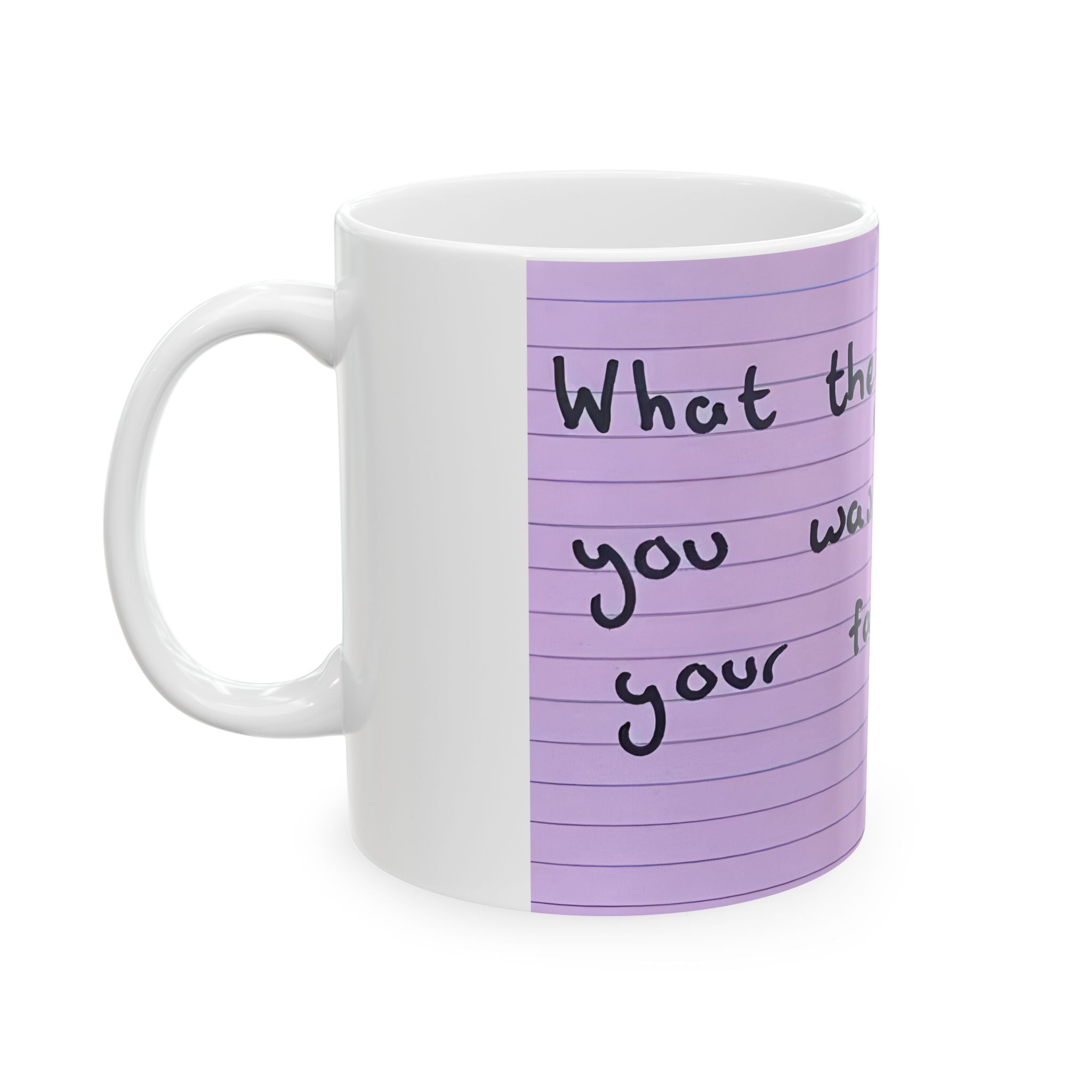 Jered Joaz Palms Motivational Purple Notebook-Style Ceramic Mug  "It Was Not Your Fault"