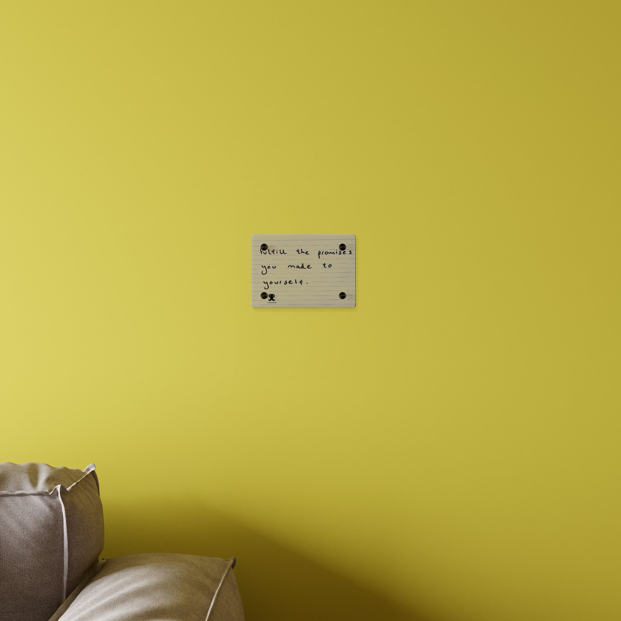 Jered Joaz Palms Acrylic Wall Art — “Fulfill the Promises You Made to Yourself” Handwritten Motivational Plaque