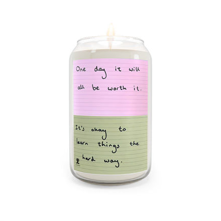 Jered Joaz Palms Soy Candle — "It's Okay to Learn Things the Hard Way" Inspirational Scented Candle (13.75 oz)
