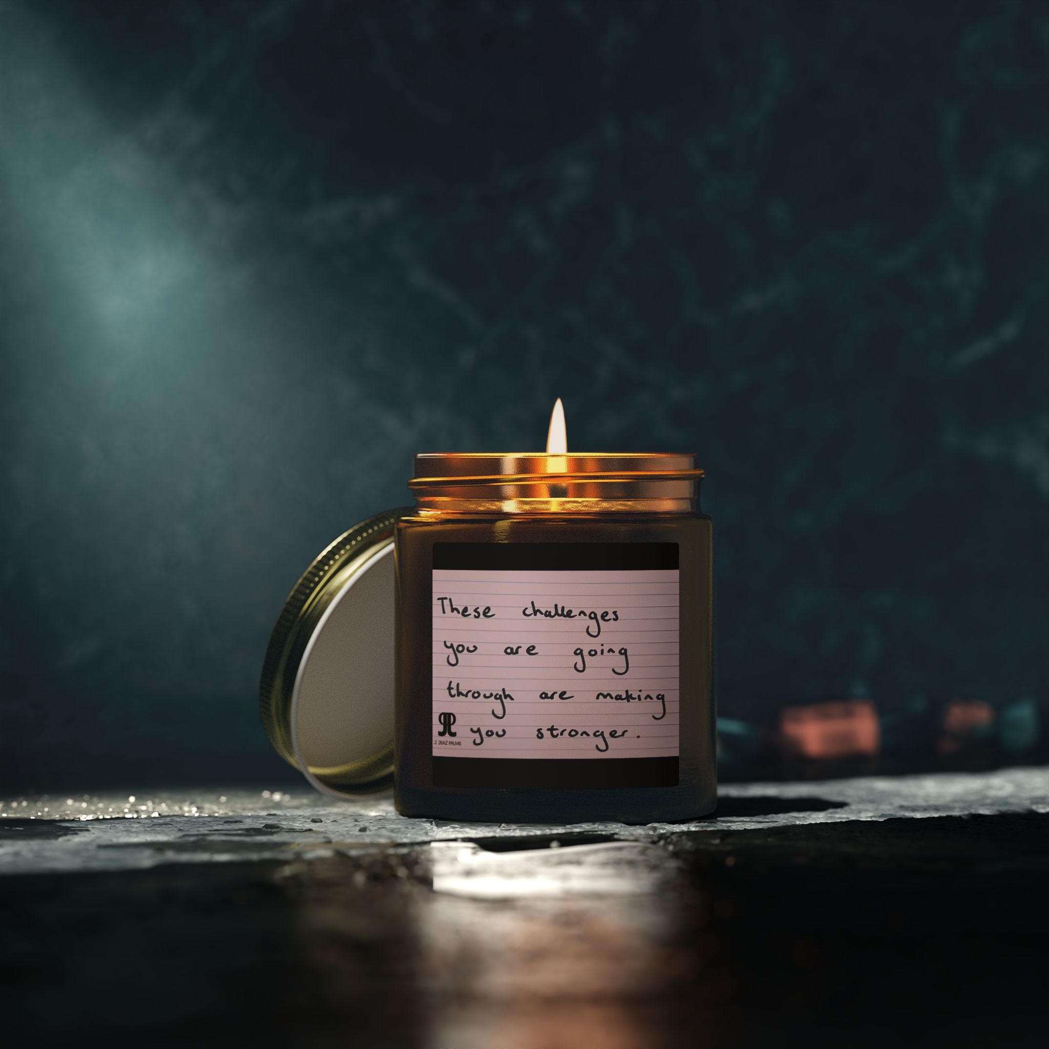Jered Joaz Palms Coconut Apricot Scented Candle — "Tell Them How You Feel" Jar
