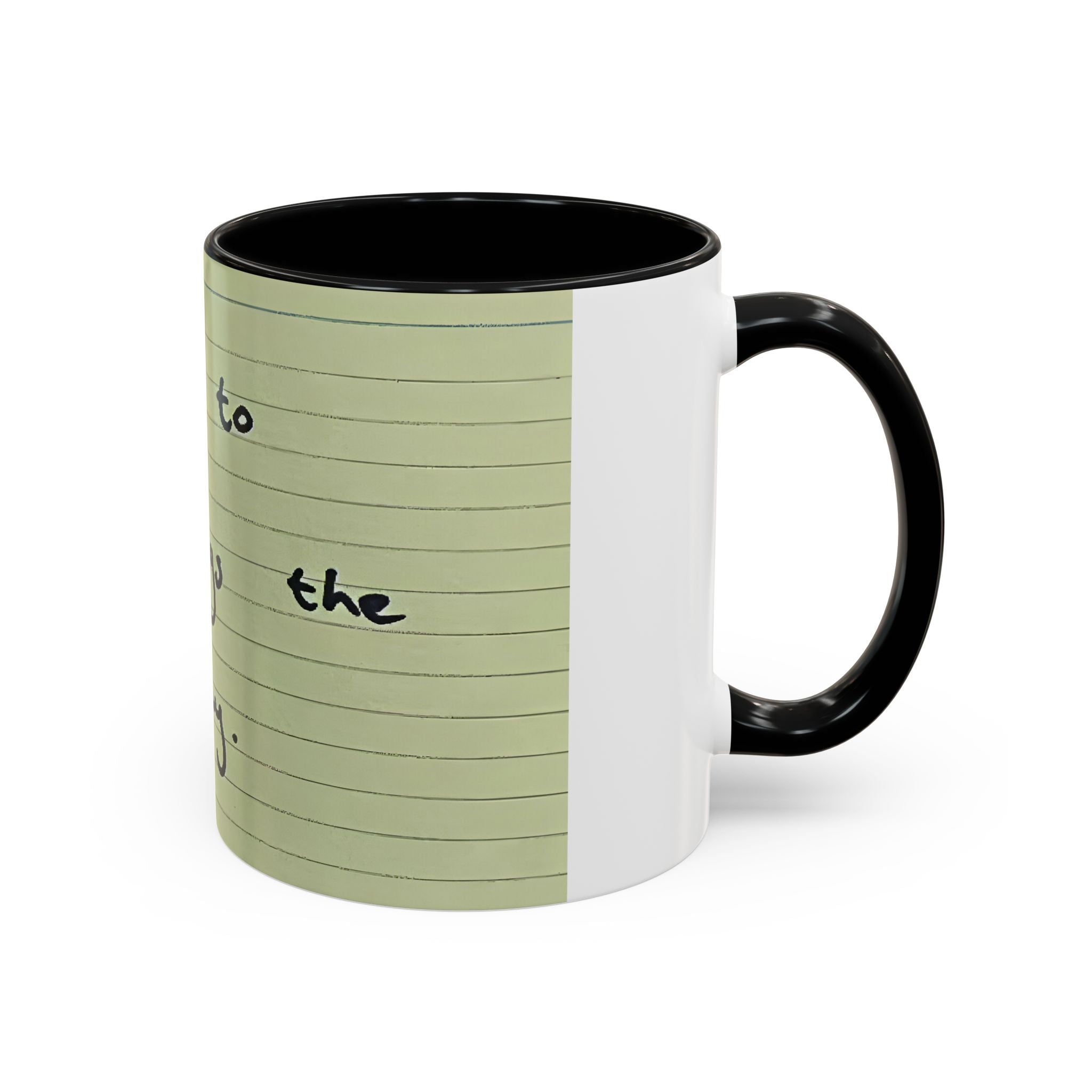 Jered Joaz Palms Accent Coffee Mug — 'It's Okay to Learn Things the Hard Way' Handwritten Note Design
