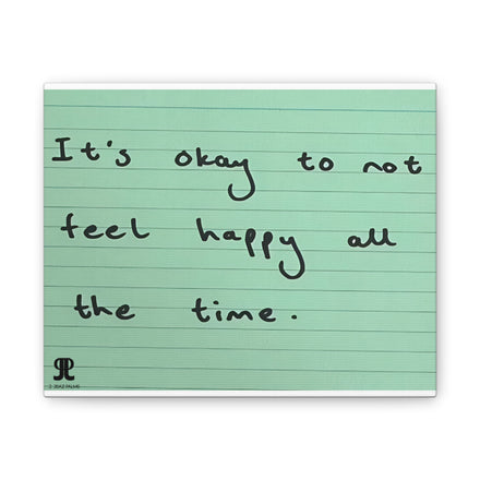 Jered Joaz Palms Canvas Wall Art - "It's Okay to Not Feel Happy All the Time" Inspirational Quote