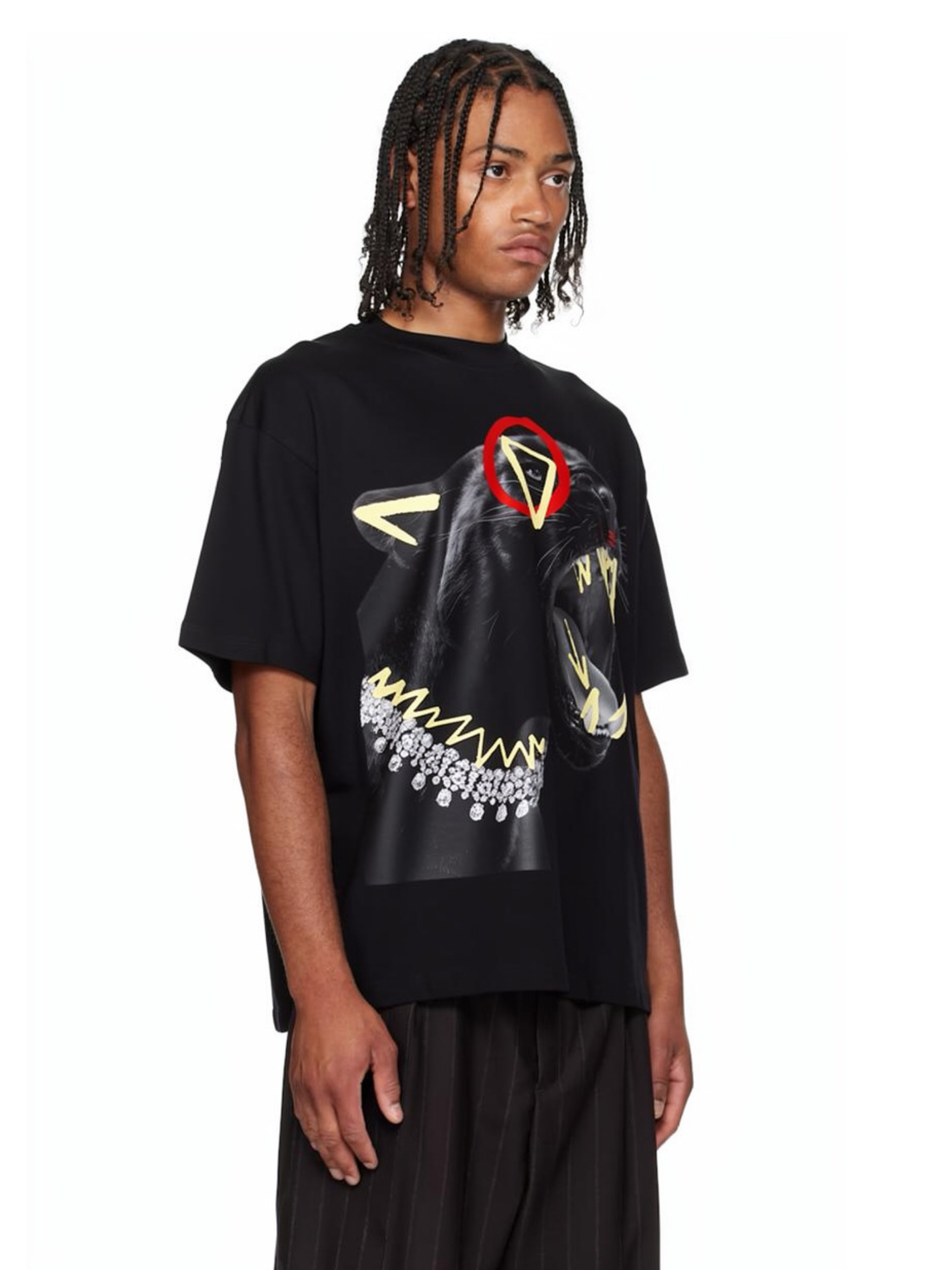 Jered Joaz Palms Black art Panther T shirt