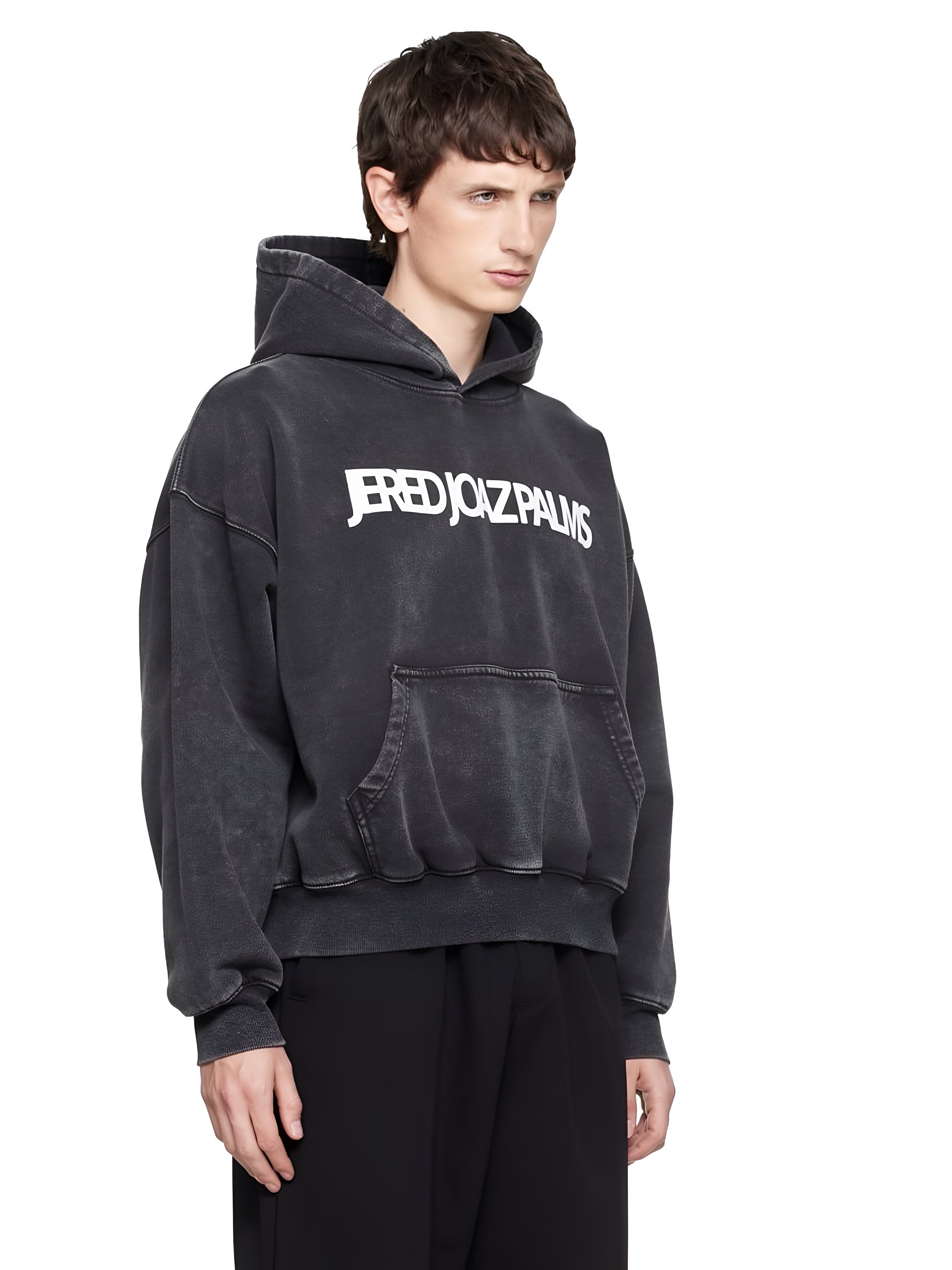 Jered Joaz Palms White Velvet Logo Hoodie