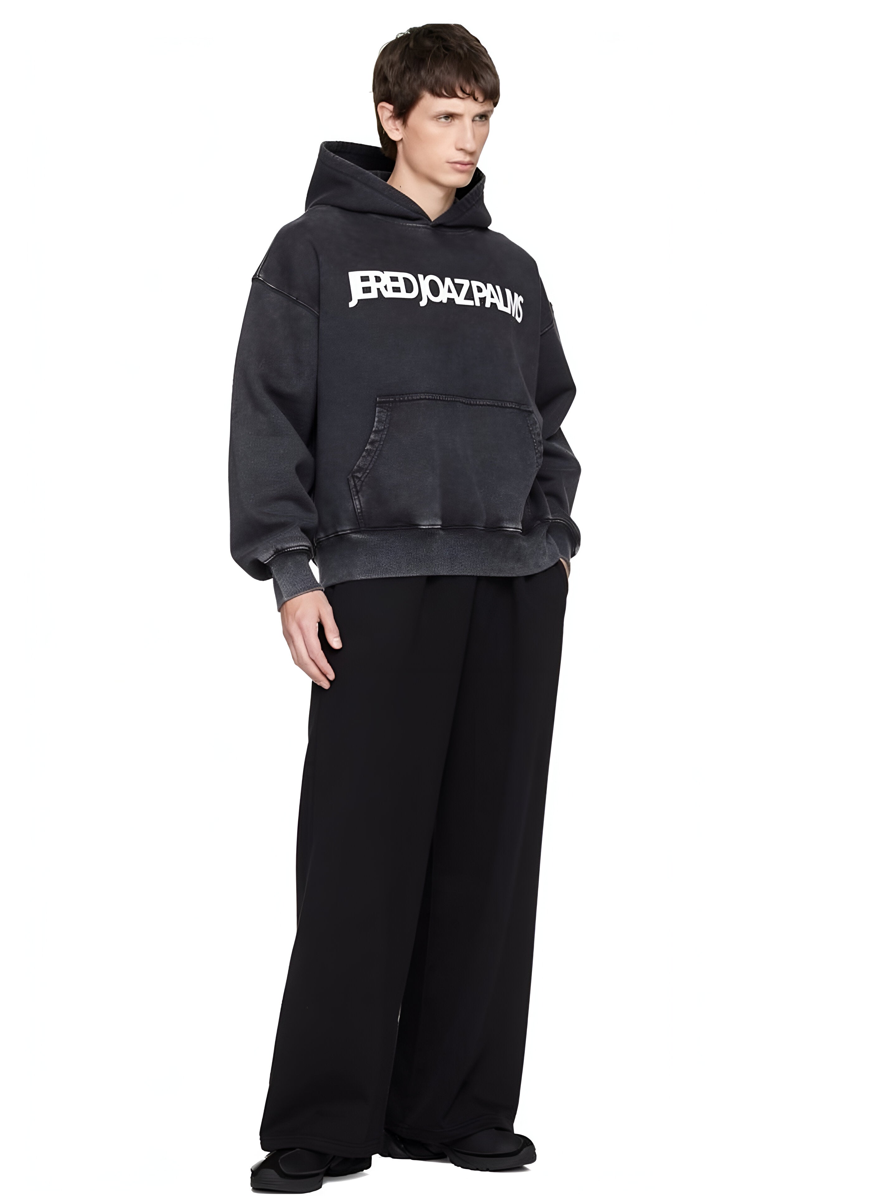 Jered Joaz Palms White Velvet Logo Hoodie