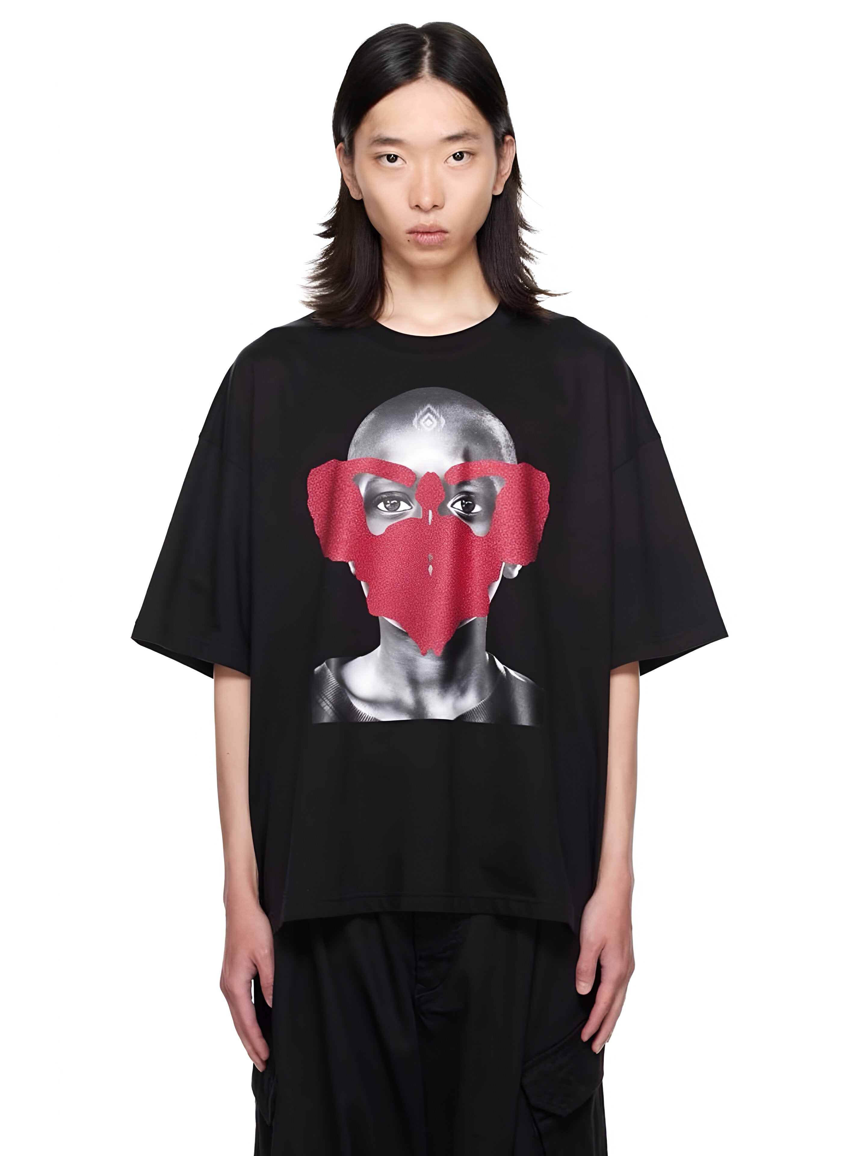 Jered Joaz Palms art red mask T shirt