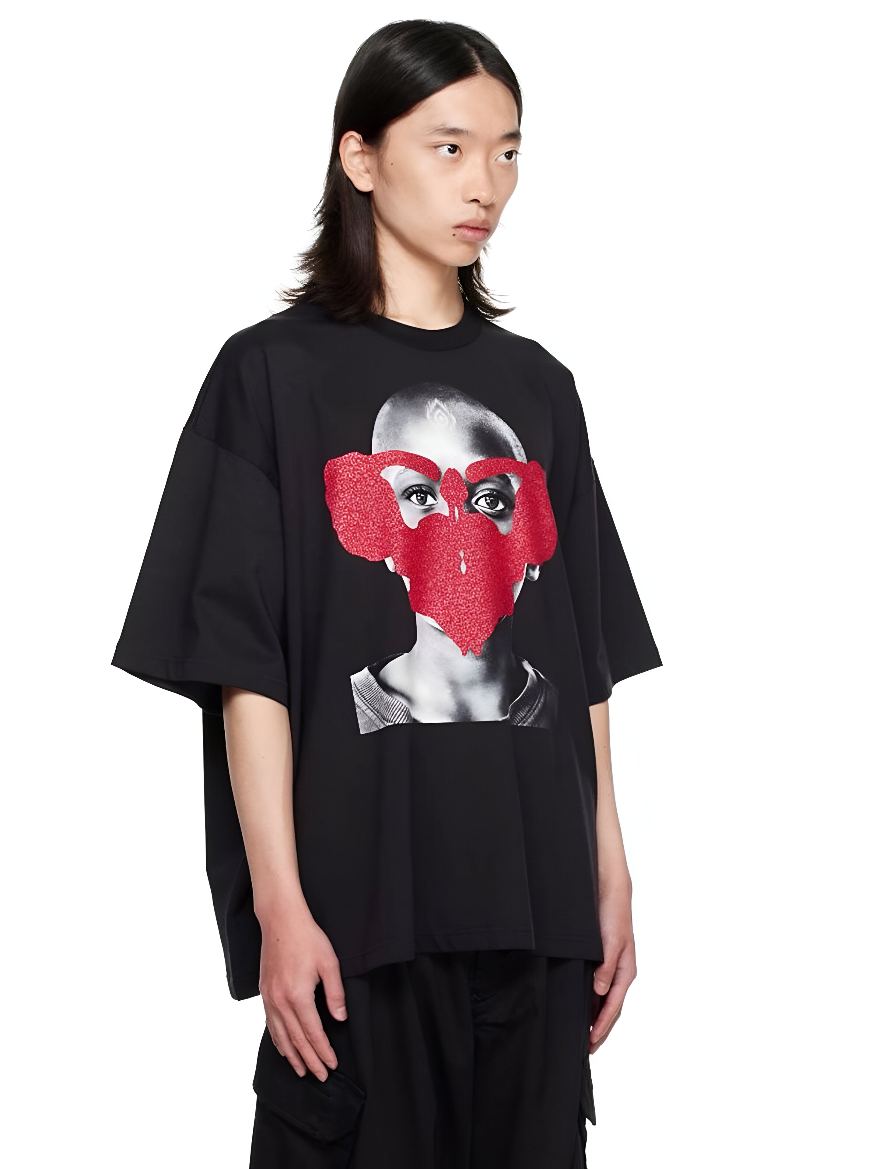 Jered Joaz Palms art red mask T shirt