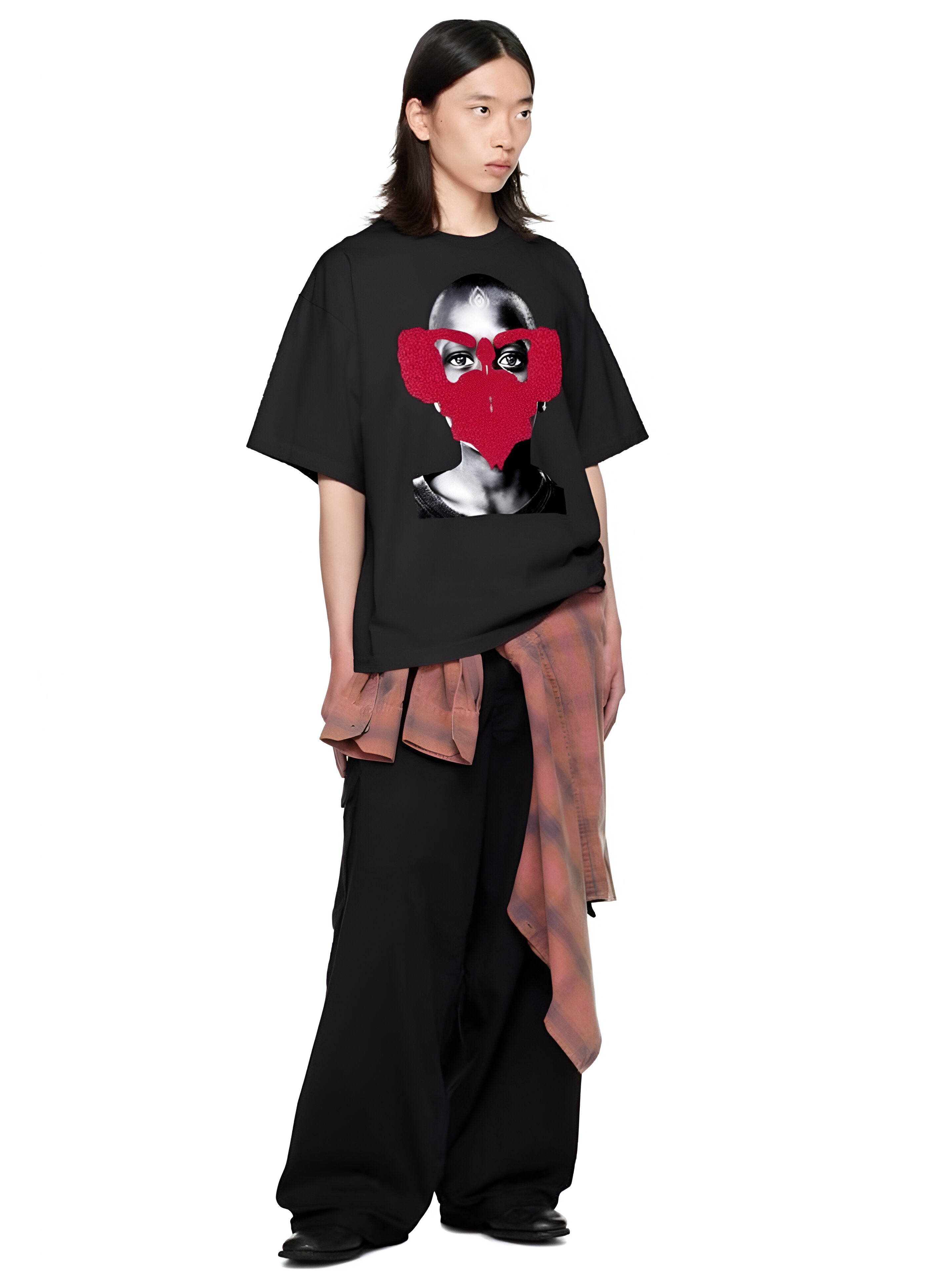 Jered Joaz Palms art red mask T shirt