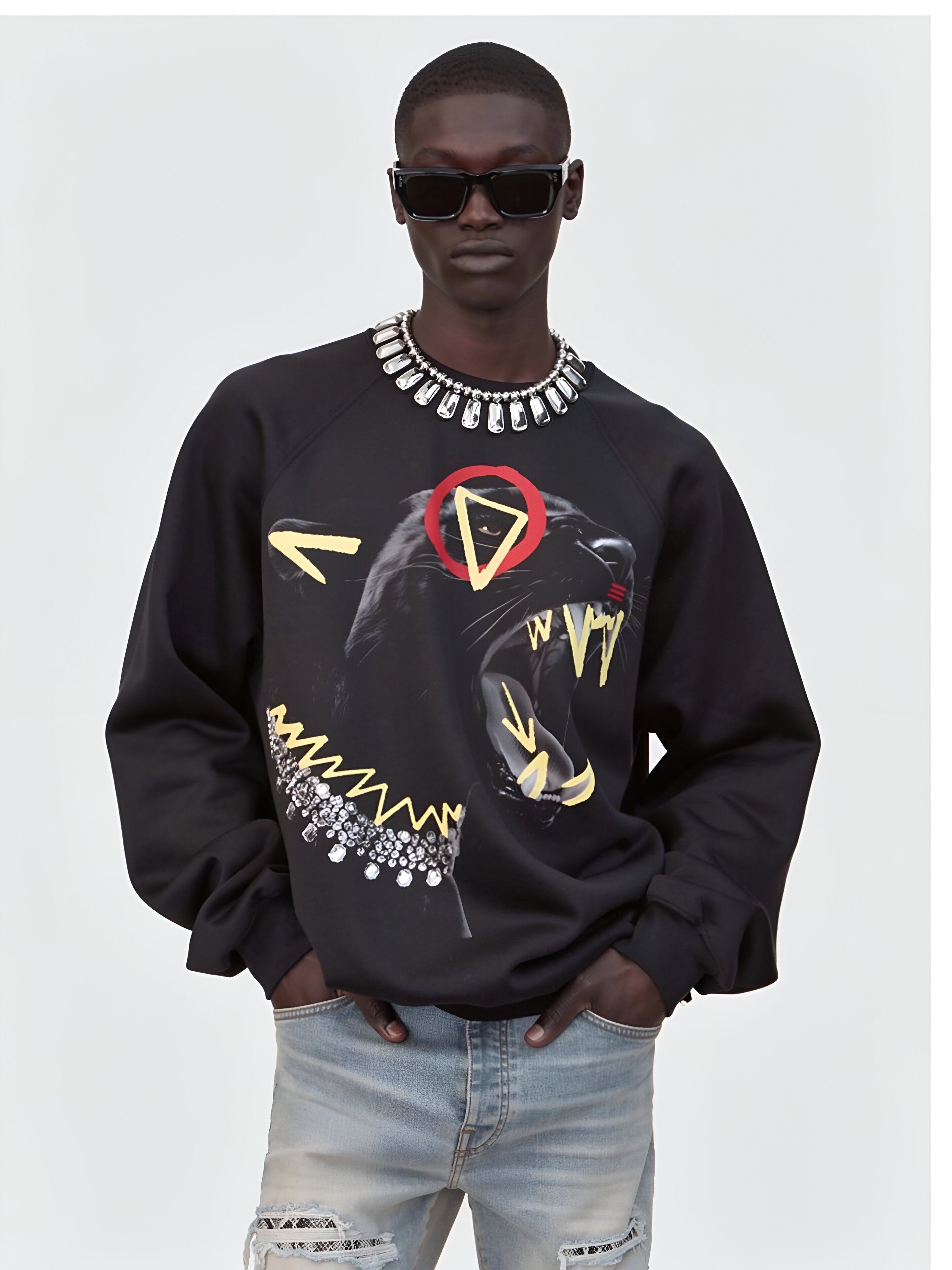 Jered Joaz Palms Black Art Panther Sweatshirt