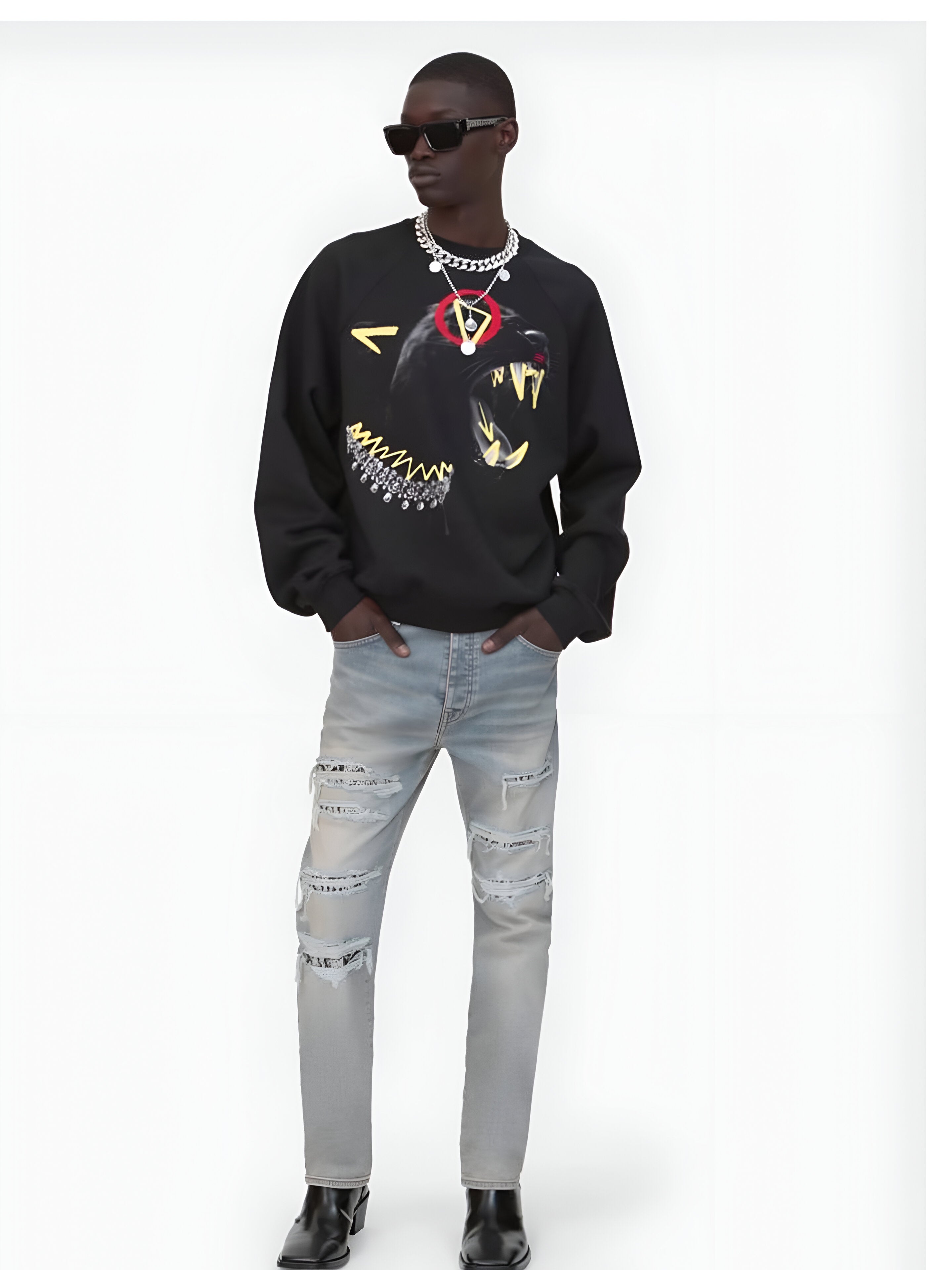 Jered Joaz Palms Black Art Panther Sweatshirt