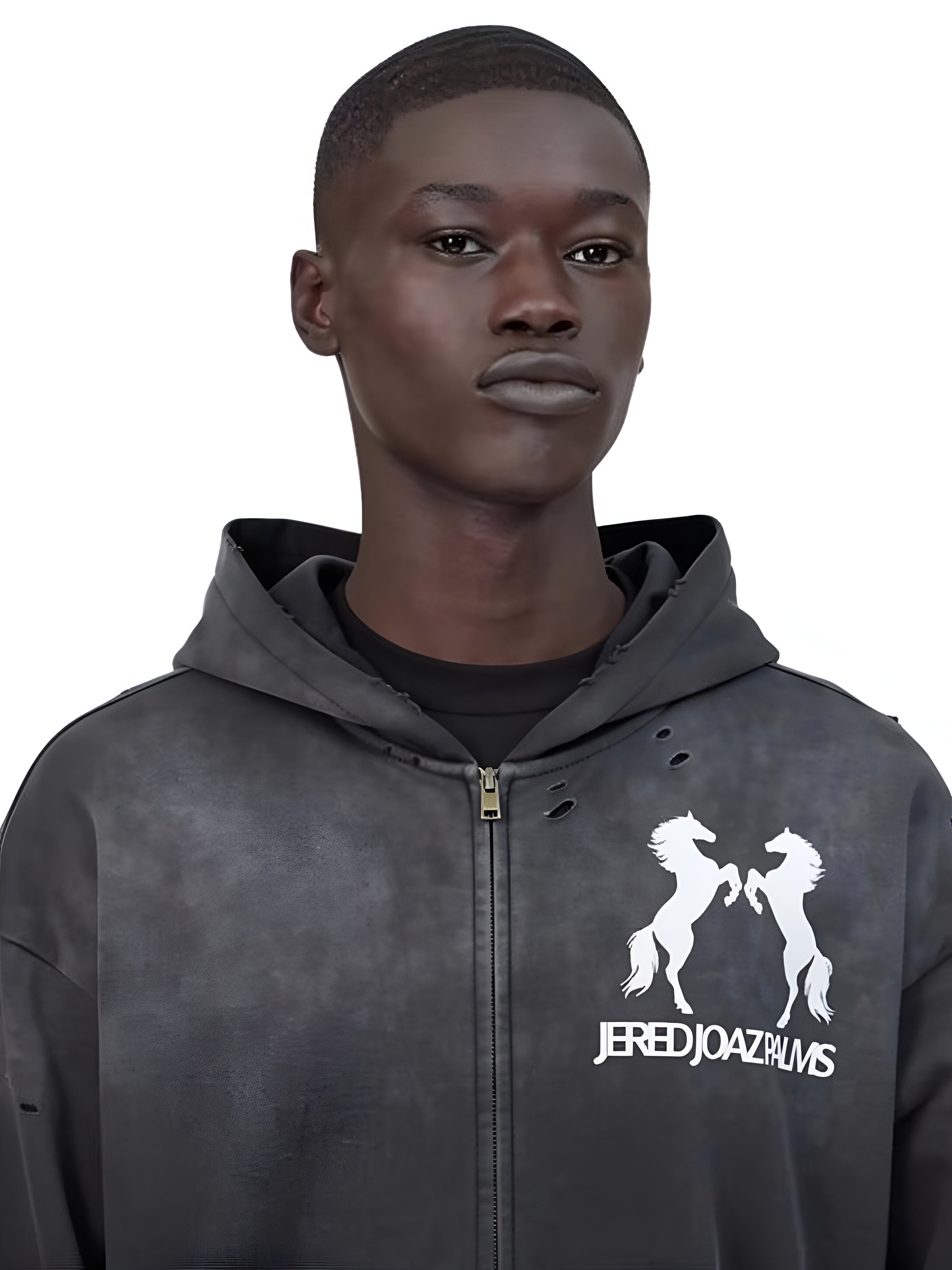 Jered Joaz Palms Velvet Horses Zip Hoodie