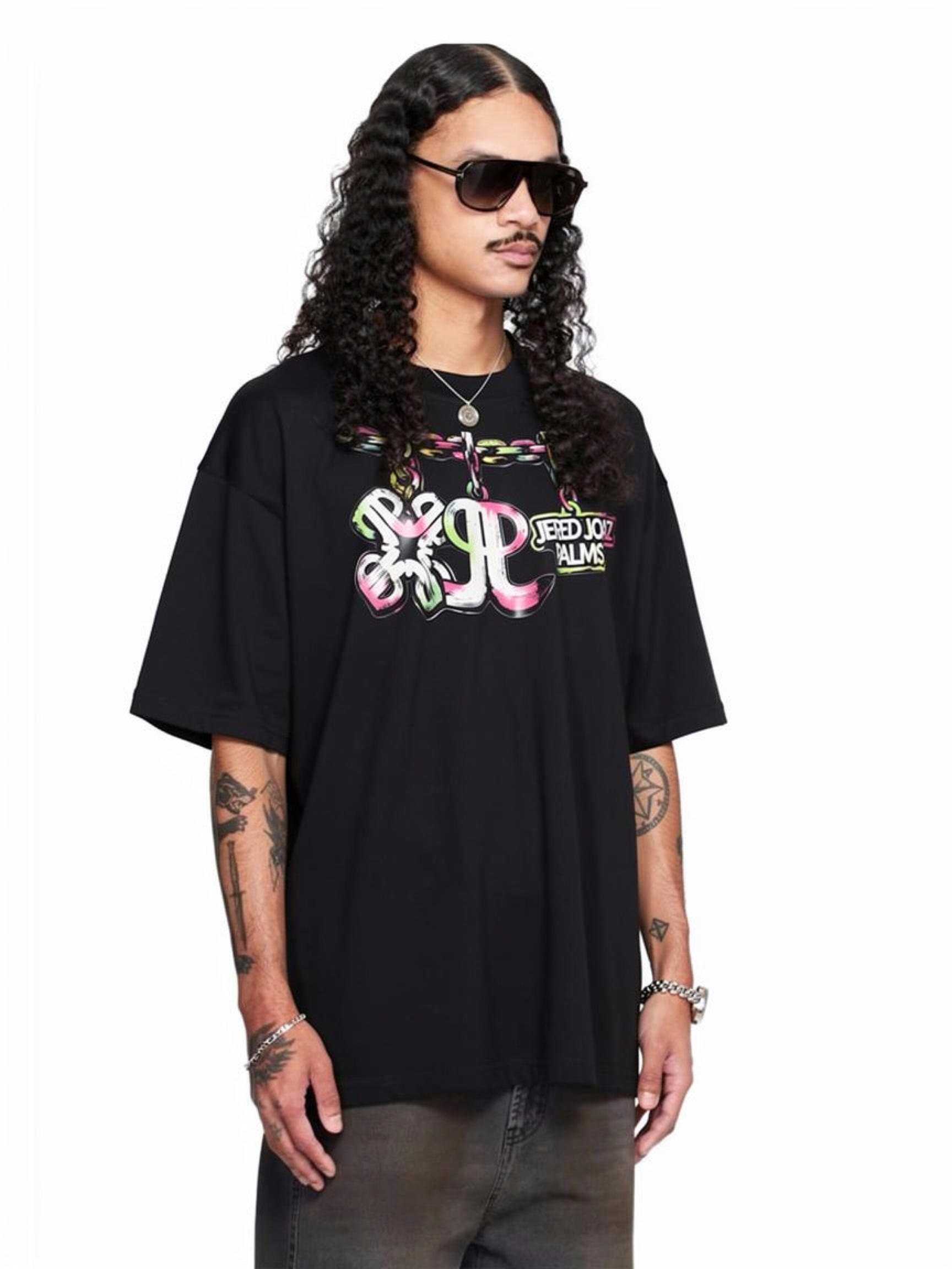 Jered Joaz Palms Logos Chain T  shirt